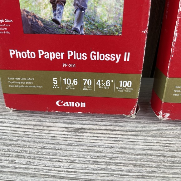 2 Pack New Genuine Canon Photo Paper Plus Glossy II 4x6 PP-301, 100 Sheets - Picture 5 of 12